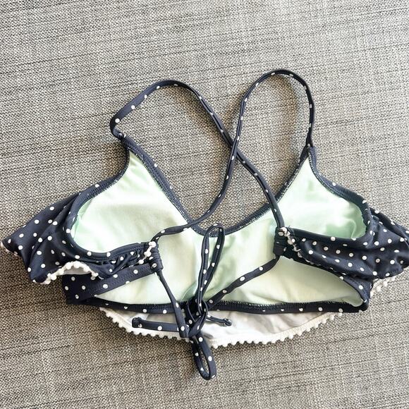 Xhilaration Polka Dot Bikini Top Navy Blue White Swimwear Size M Medium - Picture 4 of 6